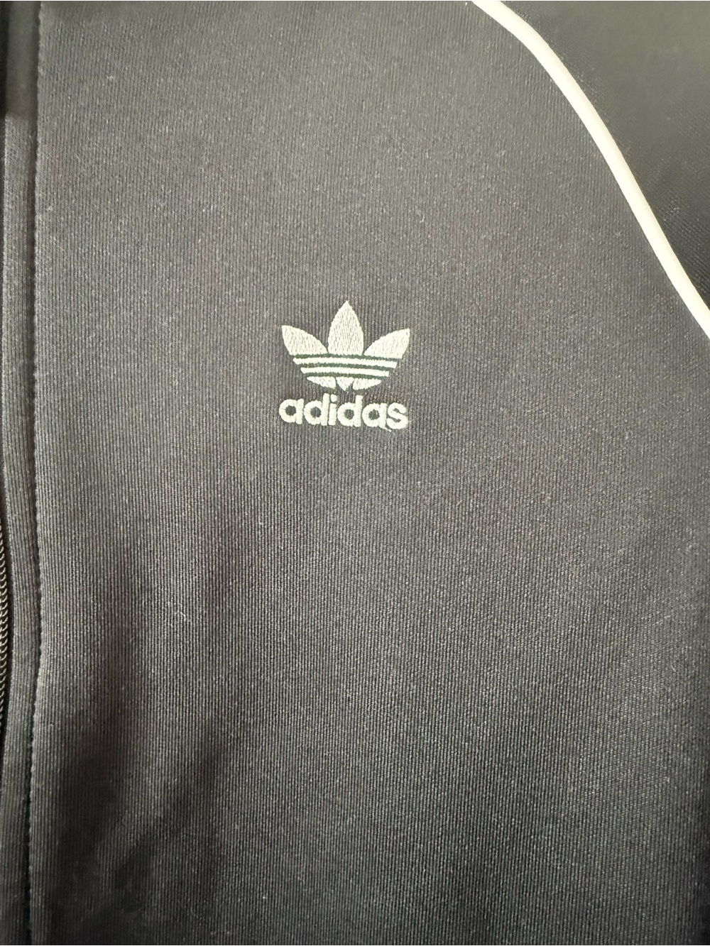 adidas Black Track Jacket with White Stripes - Picture 4 of 5